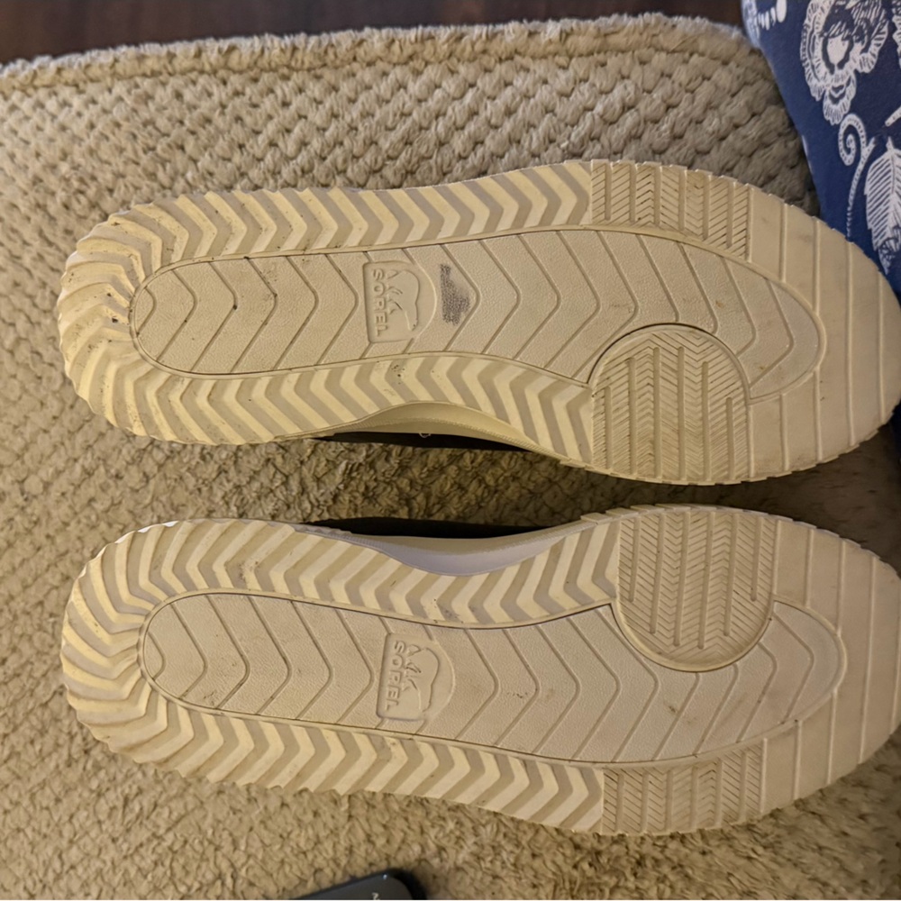 Sorel Black Leather Slip-On Shoes with Cream Sole - Picture 12 of 14